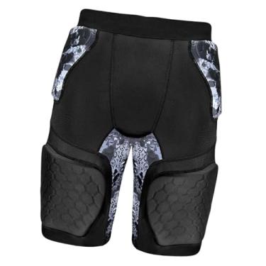 Imagem de predolo Shorts de Compressão Acolchoados Masculinos, Shorts de Basquete com Cinto, Protetor de Quadril E Coxa Confortável à Prova de Suor para Patinação, Skat, M