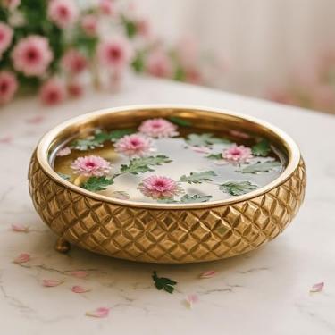 Imagem de RITUALISTIC Chitra UrliUruli de madeira para decoração de flores, tigela de urli de madeira para decoração de casa, tigela de decoração de cozinha para decoração, perfeita para ocasiões festivas, 28