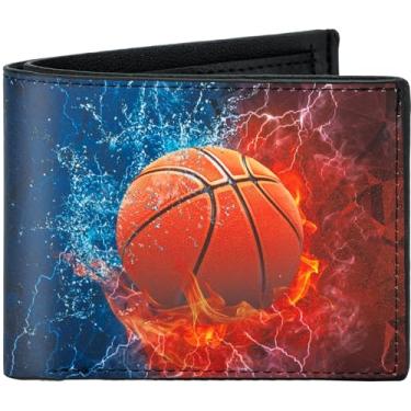 Imagem de Carteira infantil para meninos, Bola de basquete - água e fogo, Leve