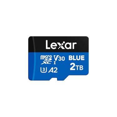 Imagem de Lexar Cartão micro SD azul de 2 TB até 160 MB/s, cartão de memória microSDXC UHS-I com adaptador SD, C10, U3, A2, V30, Full HD, 4K UHD, cartão TF de alta velocidade