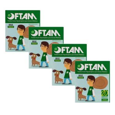 Imagem de Kit 4 Tampão De Olho Protetor Ocular Pequeno Bege C/20 - Oftam