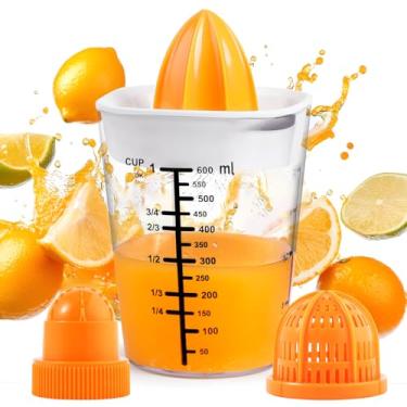 Imagem de GLADICER Espremedor de frutas cítricas, manual 3 em 1, espremedor de limão, capacidade de 600 ml, espremedor de laranja, espremedor de limão, espremedor de frutas cítricas, utensílio de cozinha