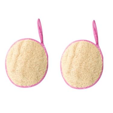 Imagem de 2 Unidades Bucha Vegetal Natural para Banho, Oval, 15x13 cm, Esfoliante Orgânica, Costurada
