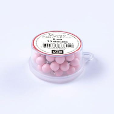 Imagem de ACC - Alfinete Mapa 3 Caixa Plástico 25 unidades Aço Cabplast Rosa