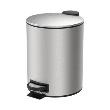 Imagem de Lixeira Com Pedal E Balde 5l Aço Inoxidável Escovado Linha Spin Brinox