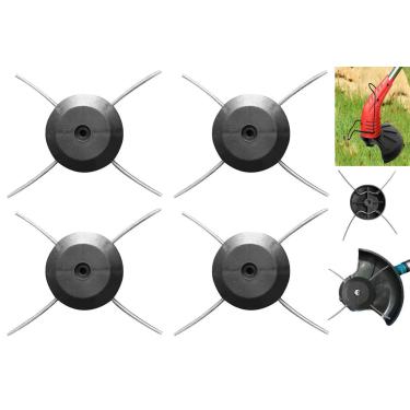 Imagem de CGNRONEAU Cabeçote de aparador de corda, 4 peças, lâmina elétrica de reposição de fio de aço, carretel de fio de aço, cabeça de aparador de ervas daninhas, acessório para aparadores de grama sem fio