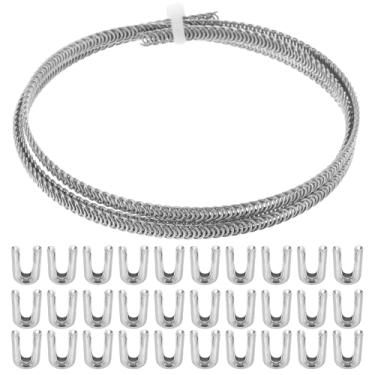 Imagem de Espiral 304 barbatanas de aço inoxidável, barbatanas de espartilho de metal plano com 30 pontas de barbatanas de aço para espartilho com laço de fantasia, suprimentos para fabricação de saias, 90