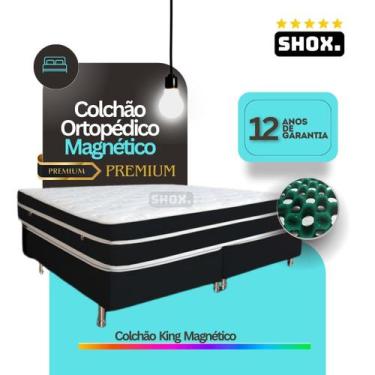 Imagem de Colchão king Shox Premium Ortopédico 203x193x30cm, Suede Preto