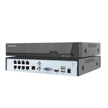 Imagem de JideTech NVR PoE de 8 canais 4K, 8 portas, gravador de vídeo expansível de rede de 16 canais para sistema de vigilância doméstica, suporta câmera IP 4K/2K/12MP/8MP/5MP/1080P, acesso remoto, gravação