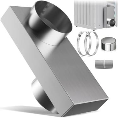 Imagem de 84049 Periscópio para secadora de ventilação, kit de conector de ventilação ajustável de 0 a 12,7 cm para espaço apertado, adaptador de mangueira de exaustão pequeno telescópico curto perto da parede
