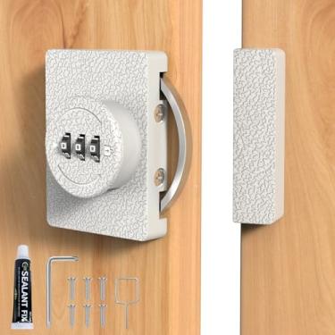 Imagem de Fechadura de armário com combinação sem chave, segurança de 3 dígitos para porta oscilante/deslizante, gaveta, armário, armário, armário, segurança infantil, fácil instalação (branco, 1 pacote)