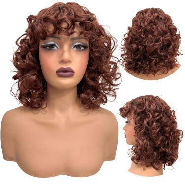 Imagem de Peruca cacheada curta ruiva ombre hair encaracolada TT99/39A