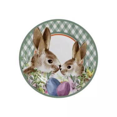 Imagem de Conjunto com 6 Pratos de Sobremesa Bunny Pascoa Ø21cm - Alleanza Cerâm