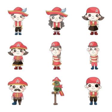 Imagem de Adesivo de Parede Infantil 48 Piratas Quarto Criança - 053ir - Allodi