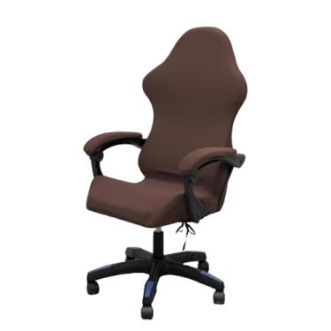 Imagem de Conjunto de capa de cadeira de jogos com capas de apoio de braço, capa elástica com babados para cadeiras reclináveis de corrida, escritório, computador (café)