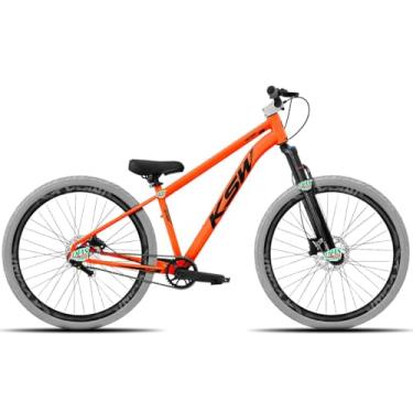 Imagem de Bicicleta KSW do Grau Kit 1x1 Freio Hidráulico Pneus Flame,LARANJA 2