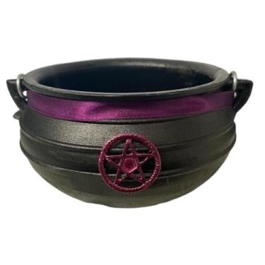 Imagem de Caldeirão Da Bruxa Pentagrama De Ferro Tripé E Alça 750 Ml - Meta Atac