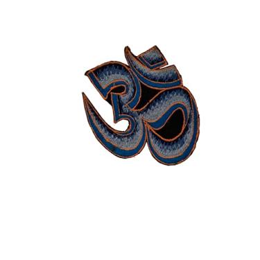 Imagem de Galaxie Karmaa Adesivos bordados com apliques Om, emblemas de tecido e tamanhos variados adesivos de decoração DIY costurados em roupas, jaqueta, sapatos, bolsa, boné - crianças e adultos (sinal Om)