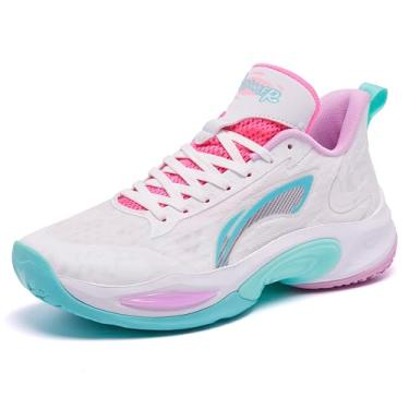 Imagem de Bolognifi Tênis de basquete masculino antiderrapante para treinamento ao ar livre Equipamento de basquetebol(White3,40 BR)