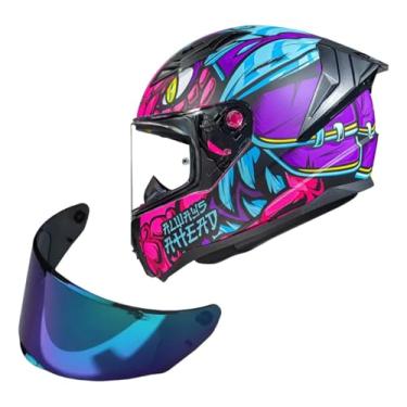 Imagem de Kit Capacete Moto Ls2 FF810 Vigo Drillox Roxo + Viseira Camaleao (56)