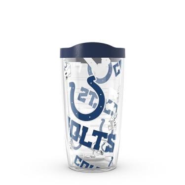 Imagem de Tervis NFL Indianapolis Colts - Copo de viagem com isolamento térmico de parede dupla feito nos EUA mantém as bebidas frias e quentes, 473 ml,