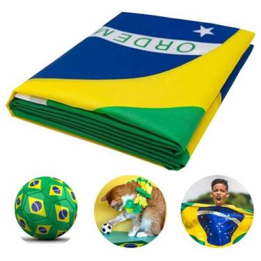 Imagem de Bandeira Brasileira Mundial Copa Nacional 140x90cm Poliéster Premium R