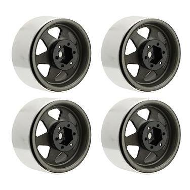 Imagem de Domary Offset de Aro de Roda de Beadlock - 8.9mm Metal Deep Dish Hub Wheels, Material de Ferro, Distância entre Eixos Ampliada, Adequada para Peles de Pneus de 1,9 Polegadas, para SCX10 (Cinza)