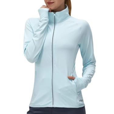 Imagem de Jaqueta de proteção solar UV KPSUN feminina UPF 50+ azul 2XL