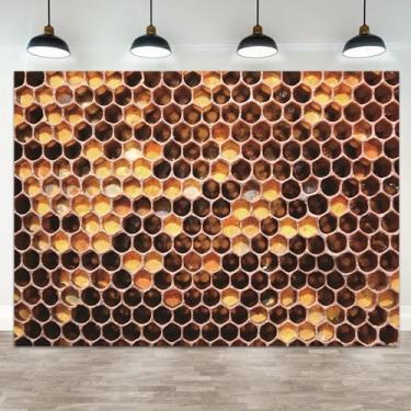 Imagem de ASDCXZ 3 x 2 m apiário pano de fundo favo de mel ninho de abelha colmeia fotografia fundo de abelha fazenda lua de mel meninas meninos feliz aniversário banner decorações recém-nascido chá de bebê