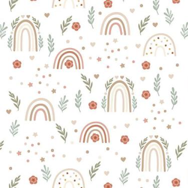 Imagem de Papel de Parede 10 Metros Adesivo Boho Infantil Kids para Quarto Sala 