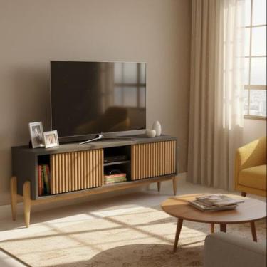 Imagem de Rack Sereno para TV 55 Polegadascom Ripado 2 portas de correr 160mm Se