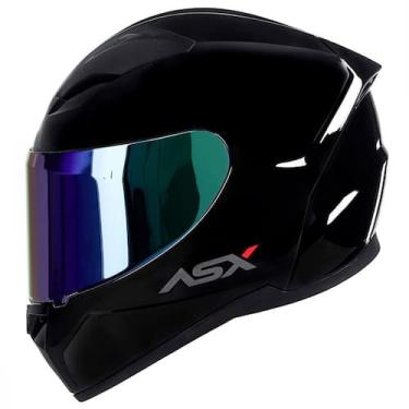 Imagem de Capacete Fechado ASX City Solid Preto Brilho com Viseira Colorida Roxo