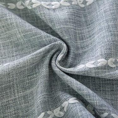 Imagem de LUOFDCLDDD Cortina curta café cortina cortina moderna copo de taça cortina Rod Pocket pequenas janelas tratamento decoração da casa / Blue/W * A 130 * 60 cm