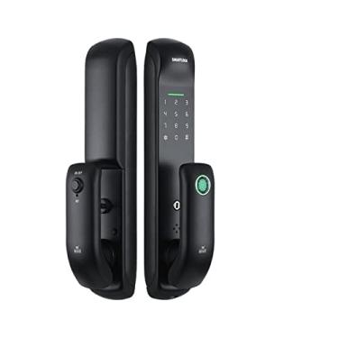 Imagem de Fechadura eletrônica para casa inteligente com WiFi impressão digital biométrica fechadura de porta inteligente senha digital desbloqueio proteção de segurança (cor: G2 180) (com gateway)