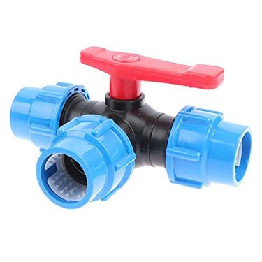 Imagem de Válvula tipo T, adaptador divisor de conector de mangueira, 1 válvula de tubo de conexão rápida de três vias útil, (azul, 32 mm)