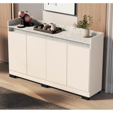 Imagem de Buffet Real 04 Pts Off White/Marmore Branco