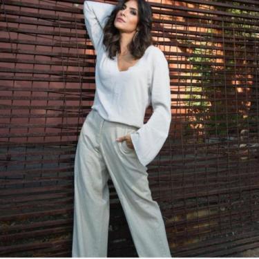Imagem de Calça Pantalona Linho - Mulheres No Mar