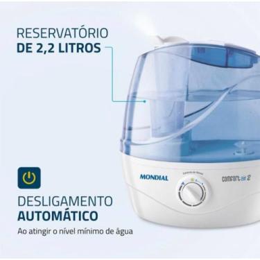 Imagem de Umidificador de Ar Ultrassônico Mondial NUA-02  Comfort Air 2 - 2,2 Li
