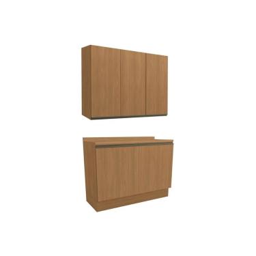 Imagem de Cozinha Modulada Kappesberg Maxxi 3 Peças (1aéreo+1balcão+1complemento) C3p36 Canela-kappesberg