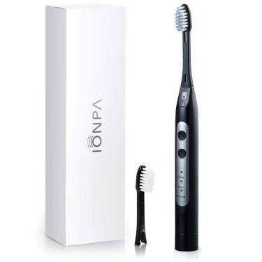 Imagem de Escova Dental Elétrica IONPA DH 3 Modos 2 Cabeças, IONIC KISS, Preto