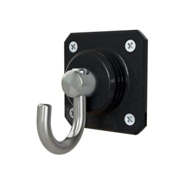 Imagem de Par De Gancho Para Rede Inoxidável Silenciosos Com Rolamentos Preto Fosco