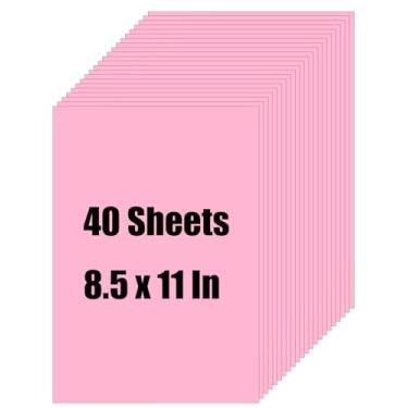 Imagem de 40 folhas de cartolina rosa 21 x 28 cm, cartão grosso para o dia dos namorados, menus do dia das mães, convites, aniversário, casamento, confecção de cartões faça você mesmo, impressão estacionária