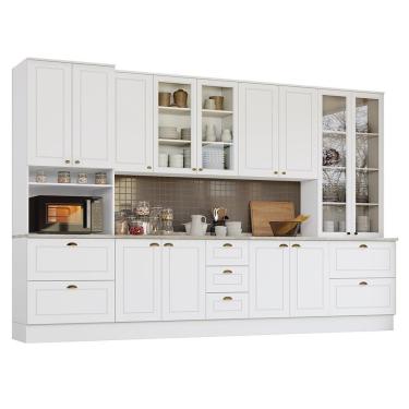 Imagem de Cozinha Completa Americana 6 Peças Branco Com Torre Quente 1 Forno - Móveis Henn Branco