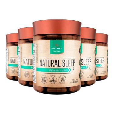 Imagem de Kit 5 Natural Sleep Melatonina Nutrify 60 Cápsulas