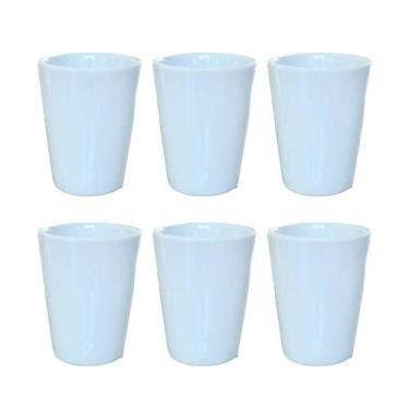 Imagem de Kit Jogo 6 Copos Refresco 220ml - Porcelana Branca de Alta Qualidade -