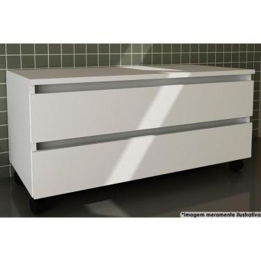 Imagem de Gabinete De Banheiro Bn3603 2 Gavetas C/ Rodízio Cor Branco - Tecno Mobili