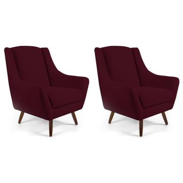 Imagem de Kit 02 Poltronas Juliet D02 Veludo Marsala C-278