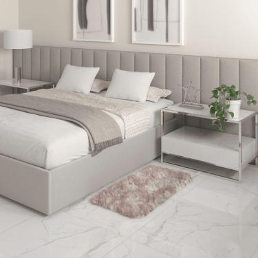 Imagem de Tapete Sala Felpudo Peludo Mesclado Bege 50 X 100 Cm