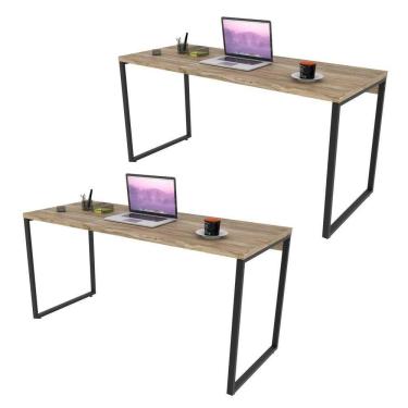 Imagem de Kit 2 Mesas De Escritório Office 150Cm Carvalho