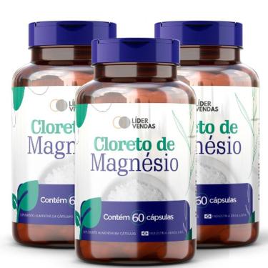 Imagem de Cloreto De Magnésio 500mg 60 Capsulas - 3 Potes Energia, Saúde E Equilíbrio Para O Seu Corpo!